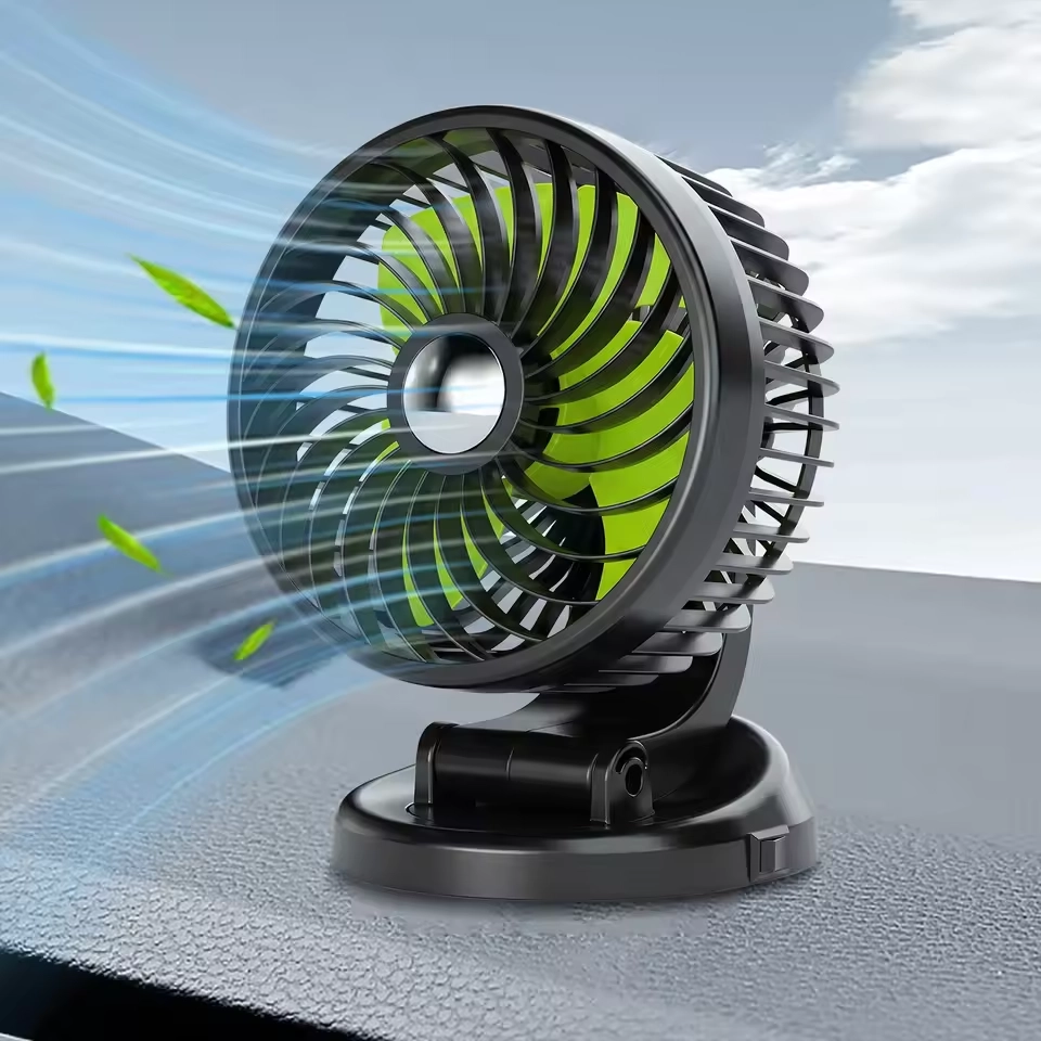 USB 5V/12V/24V Car Dashboard Electric Fan Quiet Operation Cooling Fan Multi-Angle Adjustable Ideal